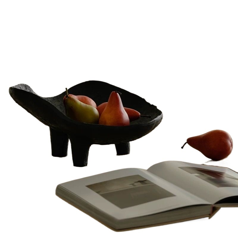 Resin Art Coffee Table - Bandeja de Resina Negra para Frutas,