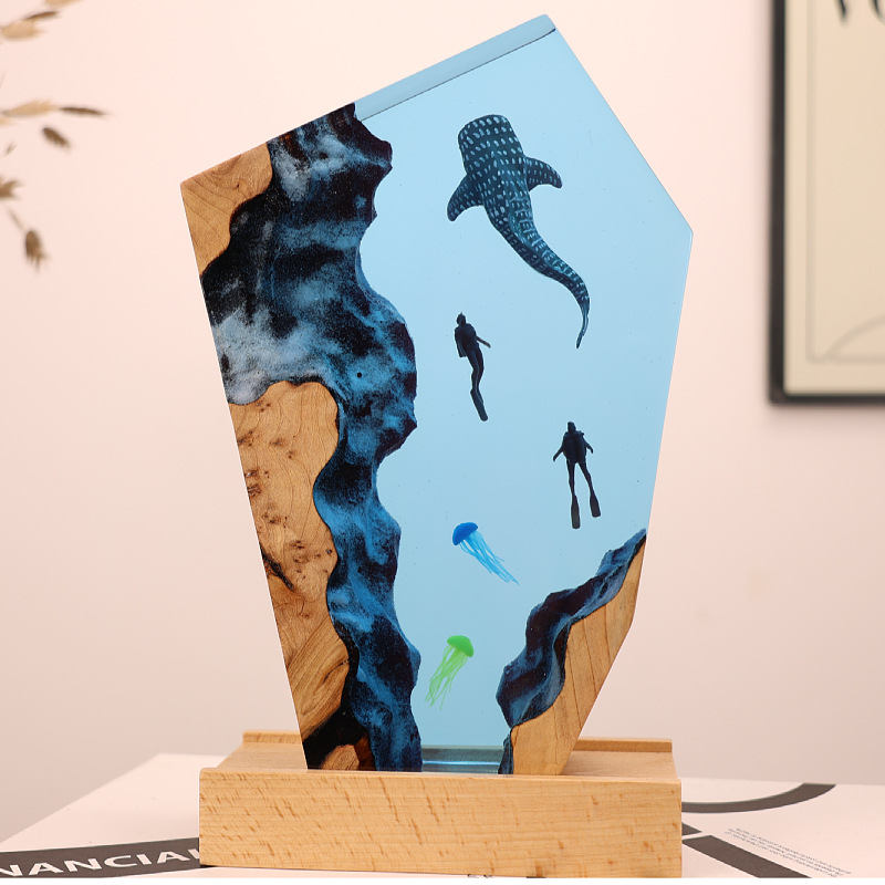 Resin Art Wedding Gift - Adorno Luminoso de Resina con Buzo