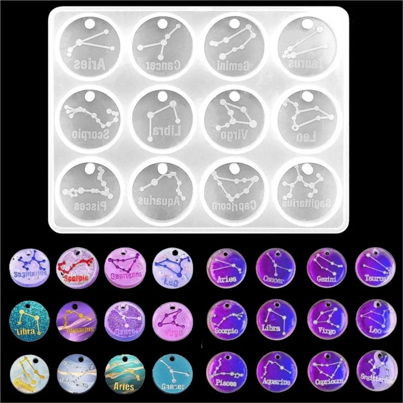 Resin Art Acrylic - 12 moldes de resina de constelación