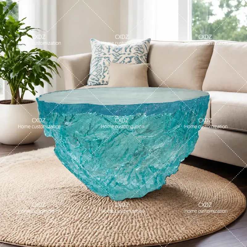 Resin Art Coffee Table - Mesa de Centro Redonda de Resina