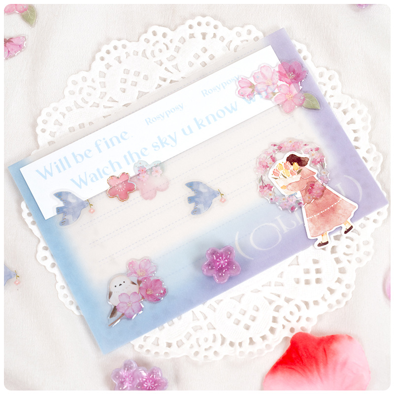 Resin Art Supplies - Pegatinas 3D de cristal Sakura de