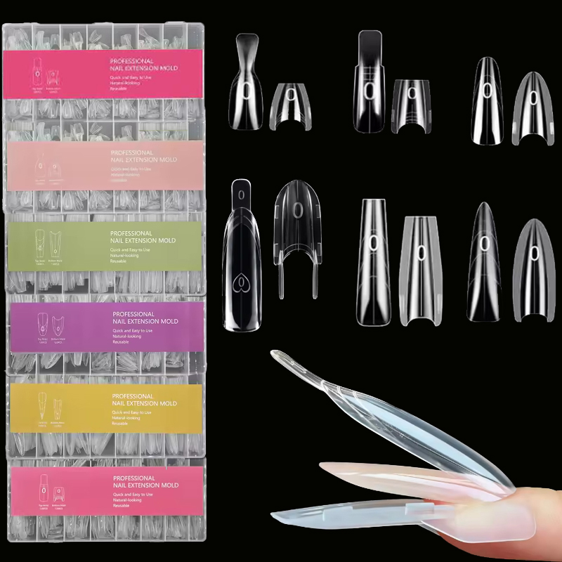 Resin Art Guide Free - 120/150/240 piezas de uñas tipo sándwich
