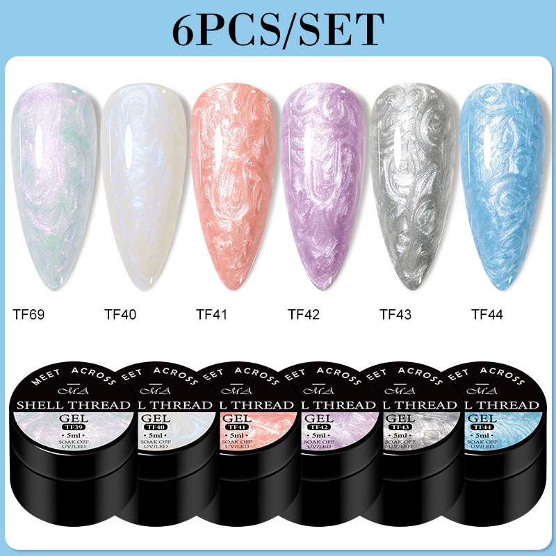 Resin Art Purple - MEET ACROSS 6 unids/set hilo Shell