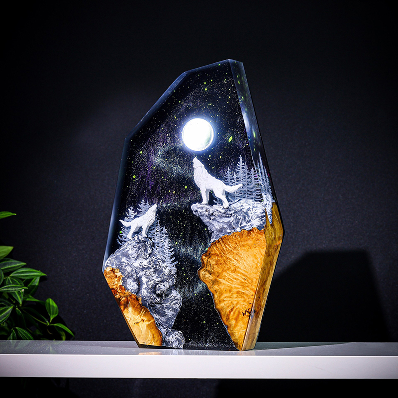 Resin Artist - Lámpara de Mesa de Resina con