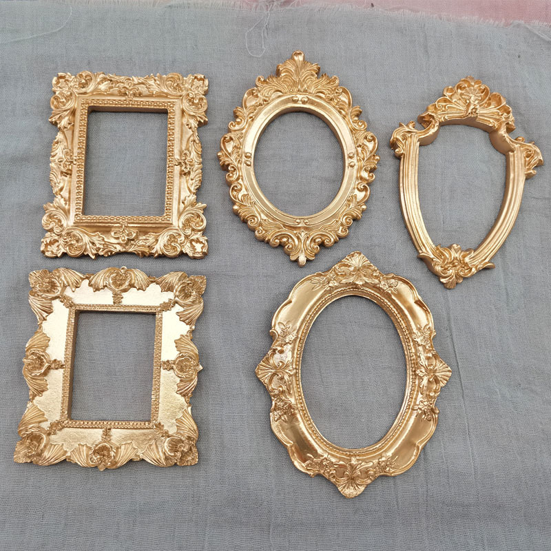 Resin Art For Photo Frame - Mini marco de fotos pequeño dorado,