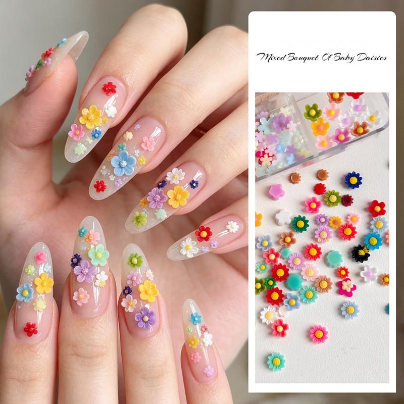 Resin Art Using Flowers - Decoraciones de Uñas con Diseño de
