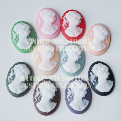 Resin Art Sculptures - Art Deco-cabujones de flores de camafeo