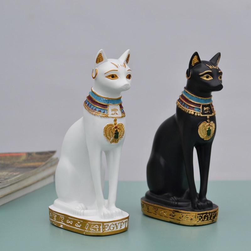 Resin Art Sculptures - Estatua de gato ornamento estatuilla de