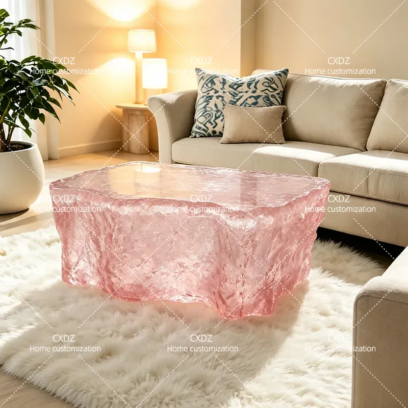 Resin Art Coffee Table - Mesa de centro de resina transparente,