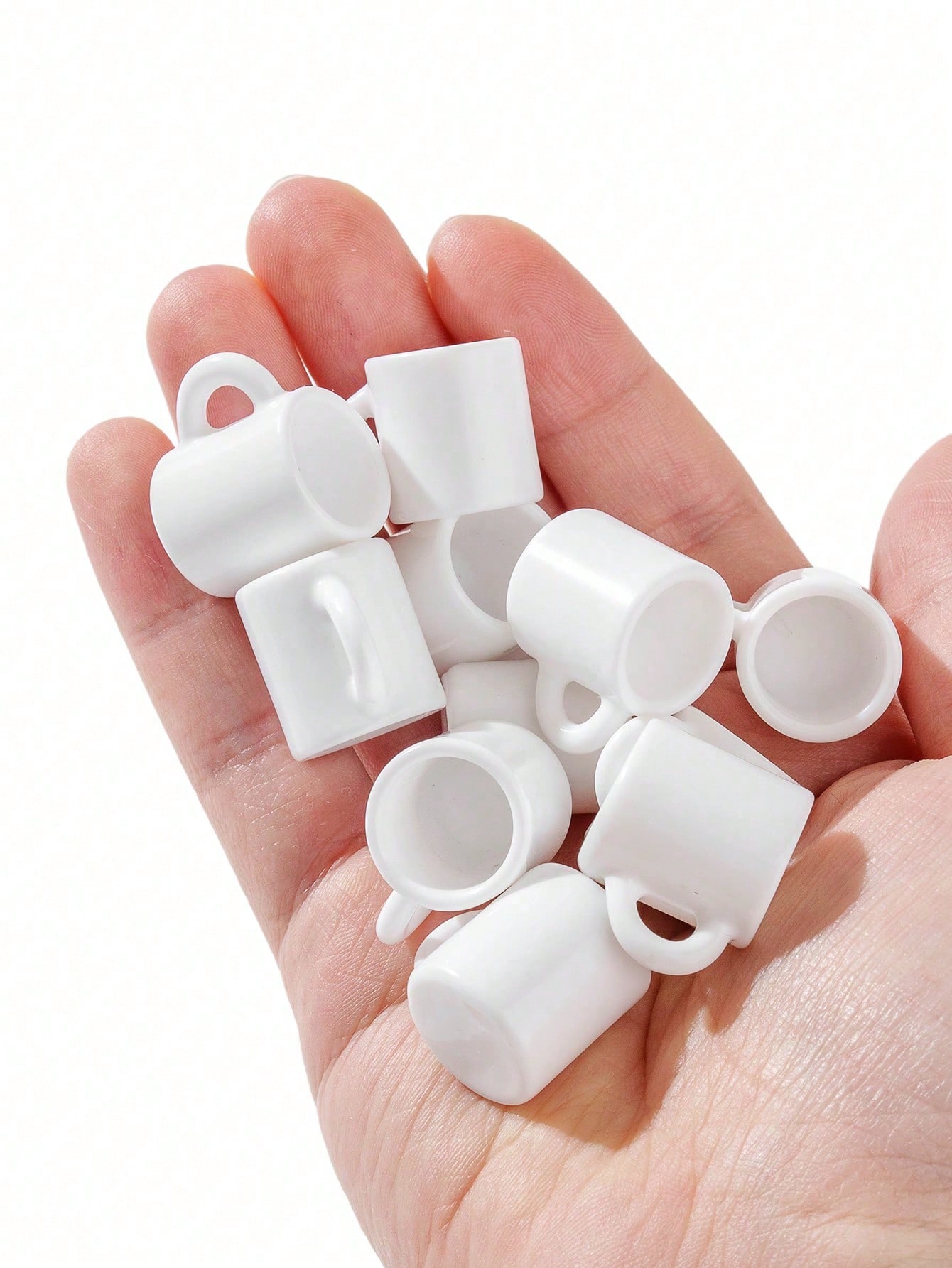 Resin Art Toys - 10 tazas blancas en miniatura para