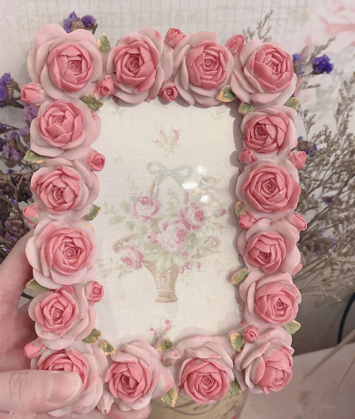 Serie Pink Rose Blossom, marco - Resin Art For Photo Frame reseña y precio