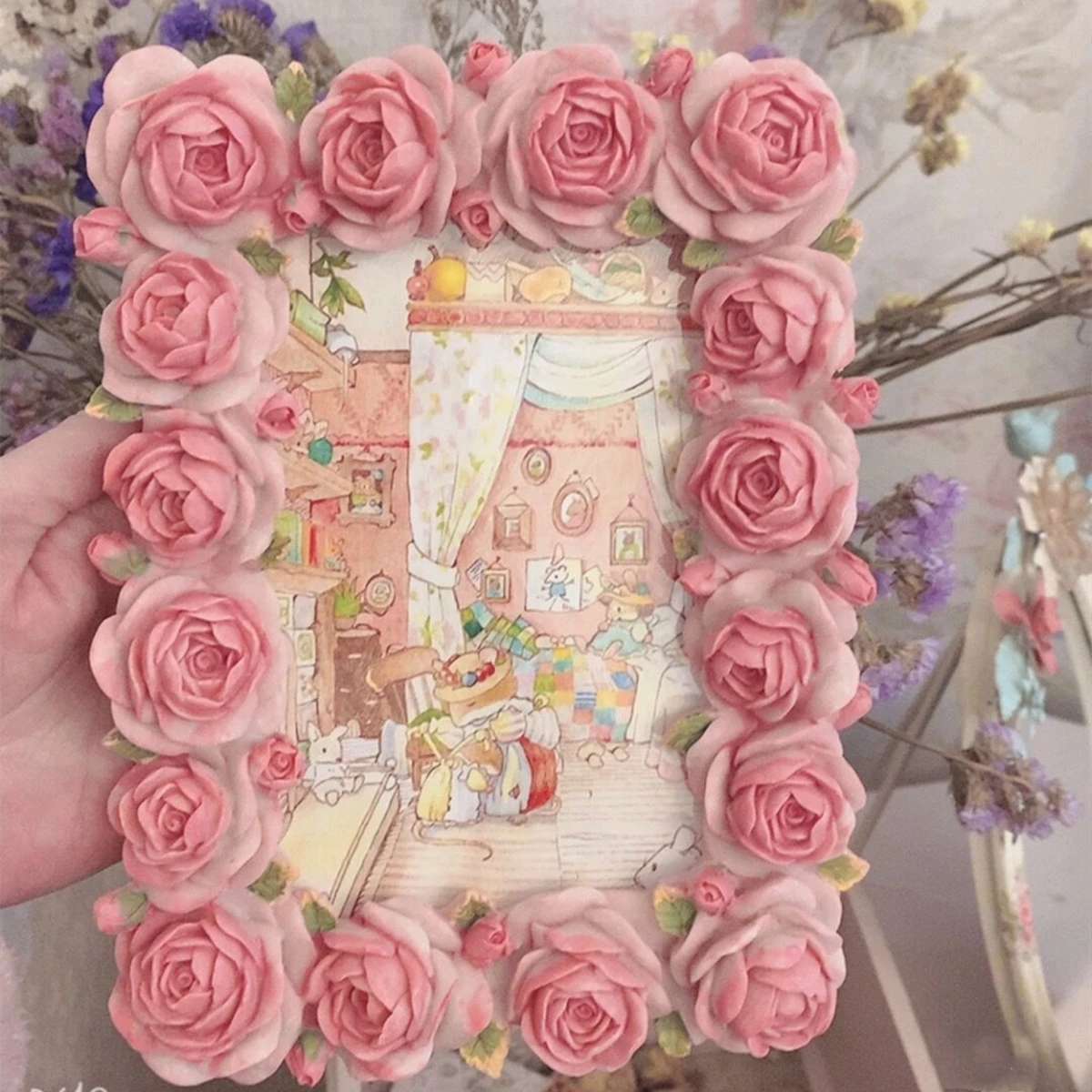 Serie Pink Rose Blossom, marco - Resin Art For Photo Frame reseña y precio