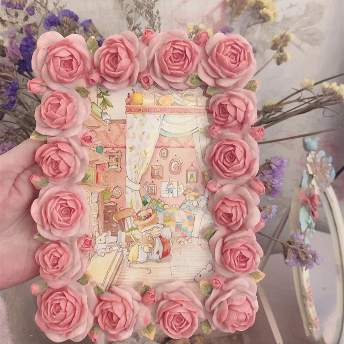 Serie Pink Rose Blossom, marco - Resin Art For Photo Frame reseña y precio