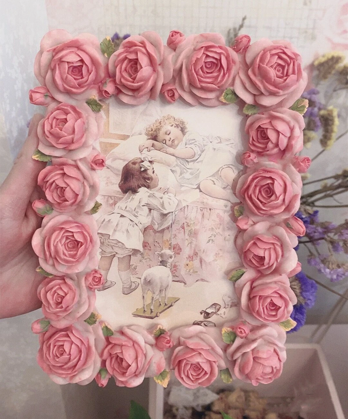 Serie Pink Rose Blossom, marco - Resin Art For Photo Frame reseña y precio
