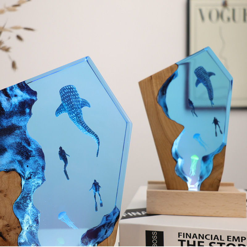 Adorno Luminoso de Resina con  - Resin Art Wedding Gift reseña y precio