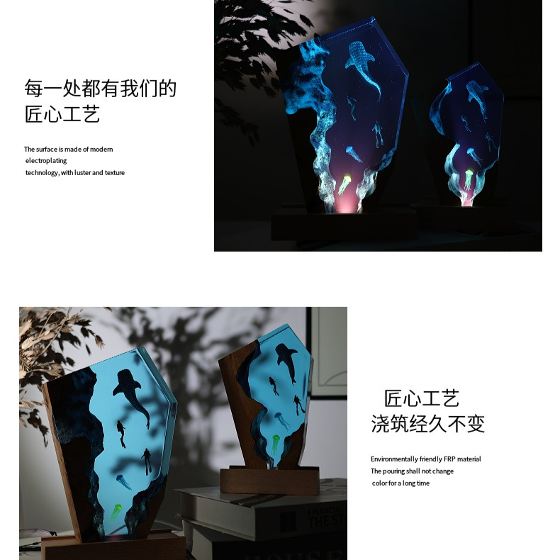 Adorno Luminoso de Resina con  - Resin Art Wedding Gift reseña y precio