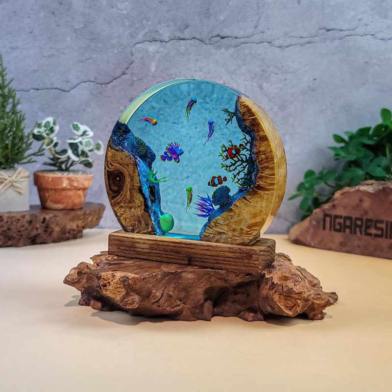 Lámpara de Mesa de Resina con  - Resin Artist reseña y precio