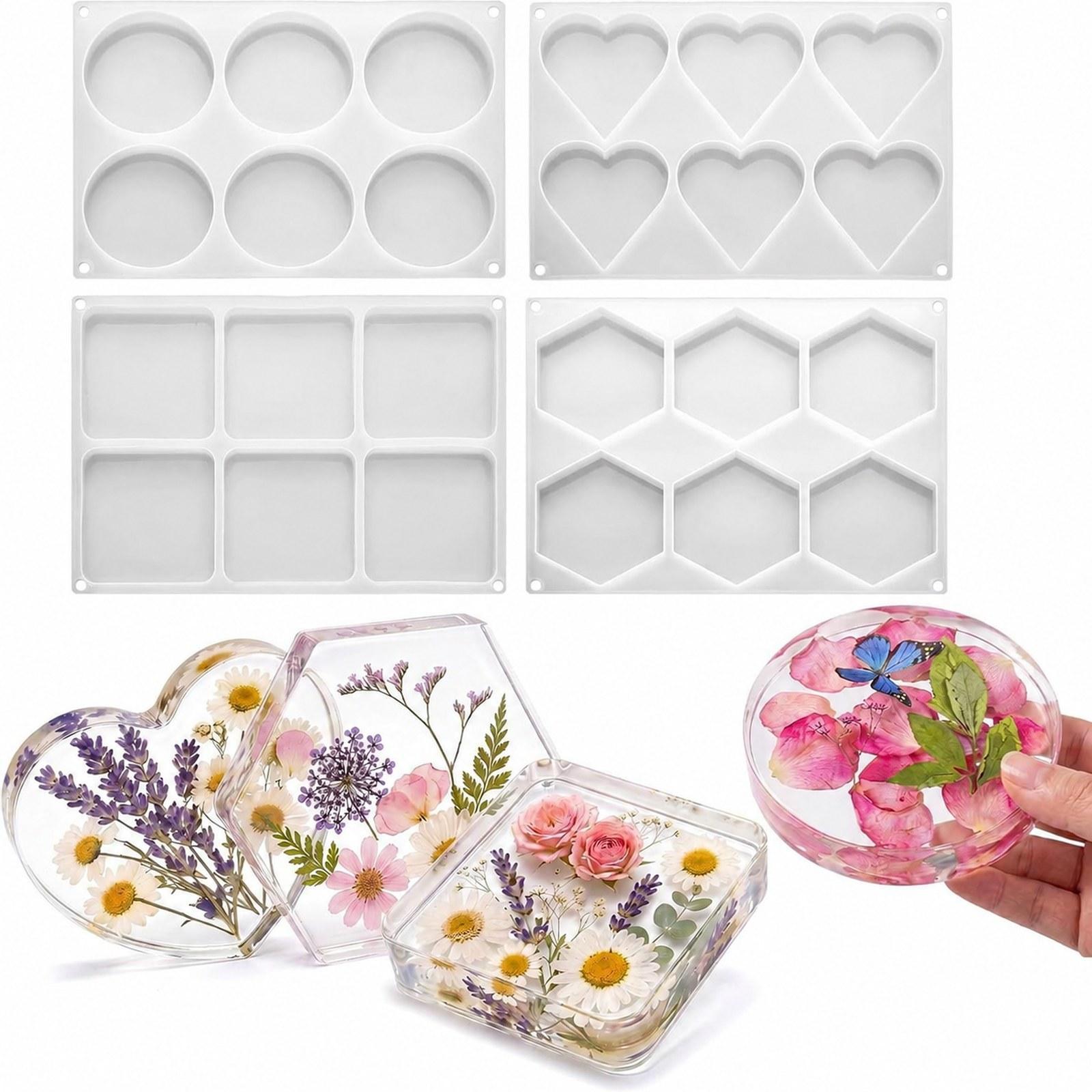 4 Moldes de Resina Profunda pa - Coaster Mold Square reseña y precio