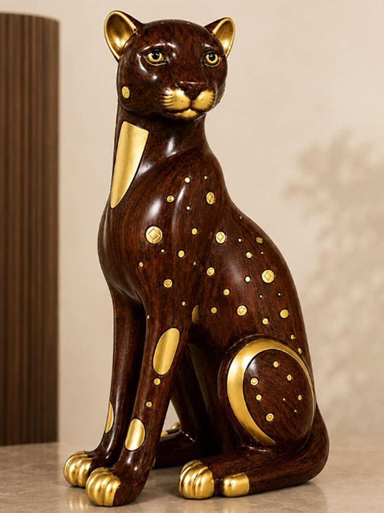 Escultura Decorativa de Leopar - Resin Art And Wood reseña y precio
