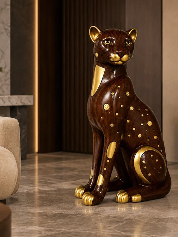 Escultura Decorativa de Leopar - Resin Art And Wood reseña y precio