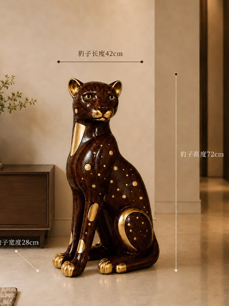 Escultura Decorativa de Leopar - Resin Art And Wood reseña y precio