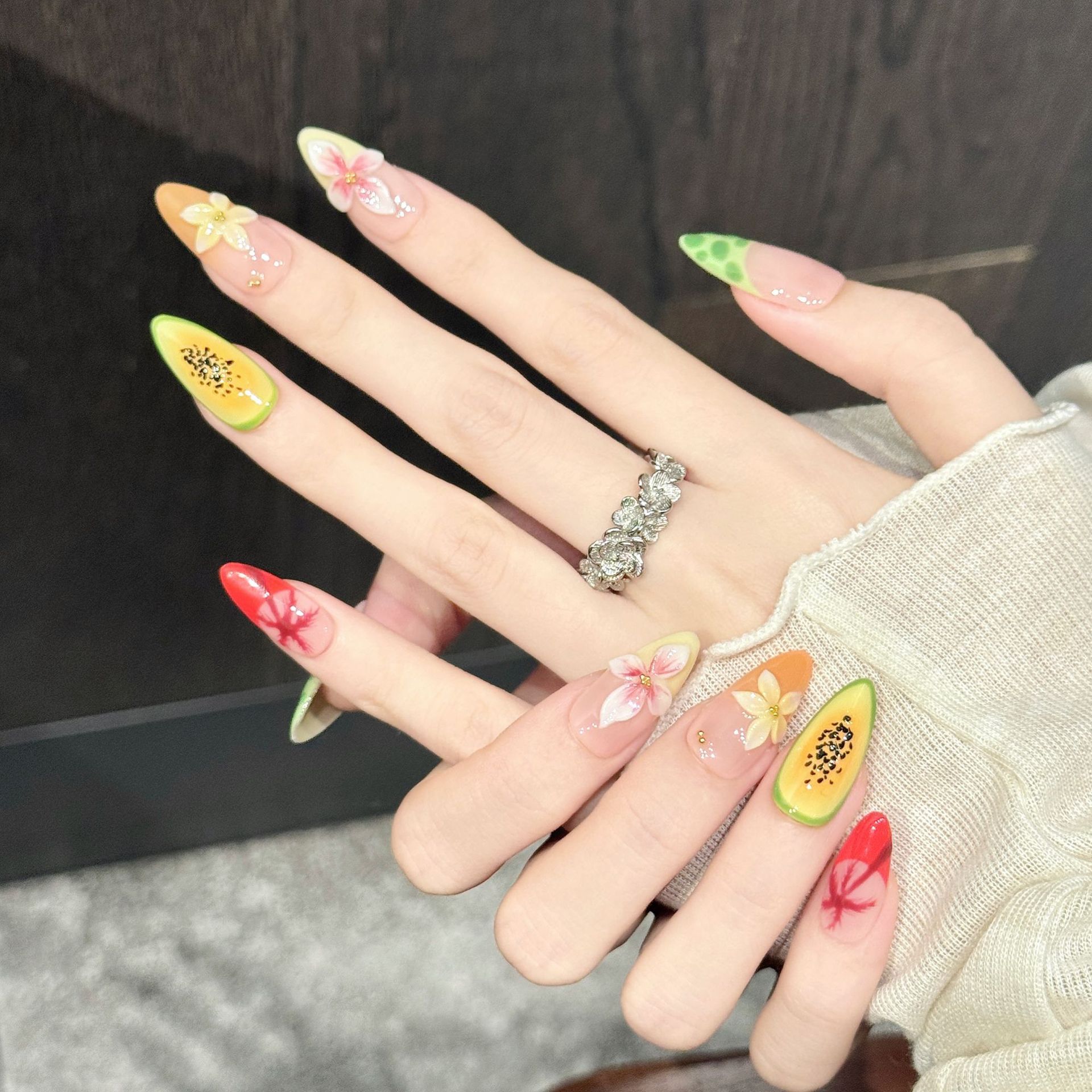 10 Uñas Postizas Medianas en F - Resin Art Using Flowers reseña y precio