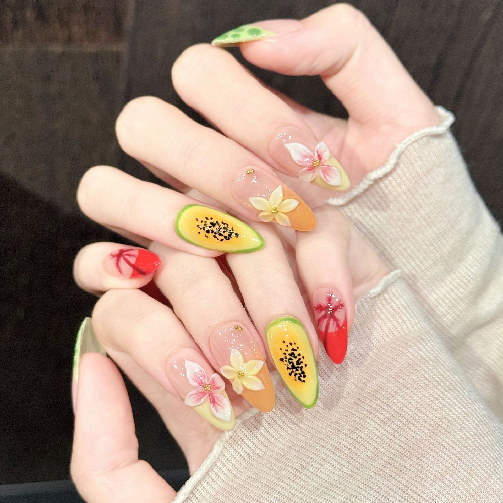 10 Uñas Postizas Medianas en F - Resin Art Using Flowers reseña y precio