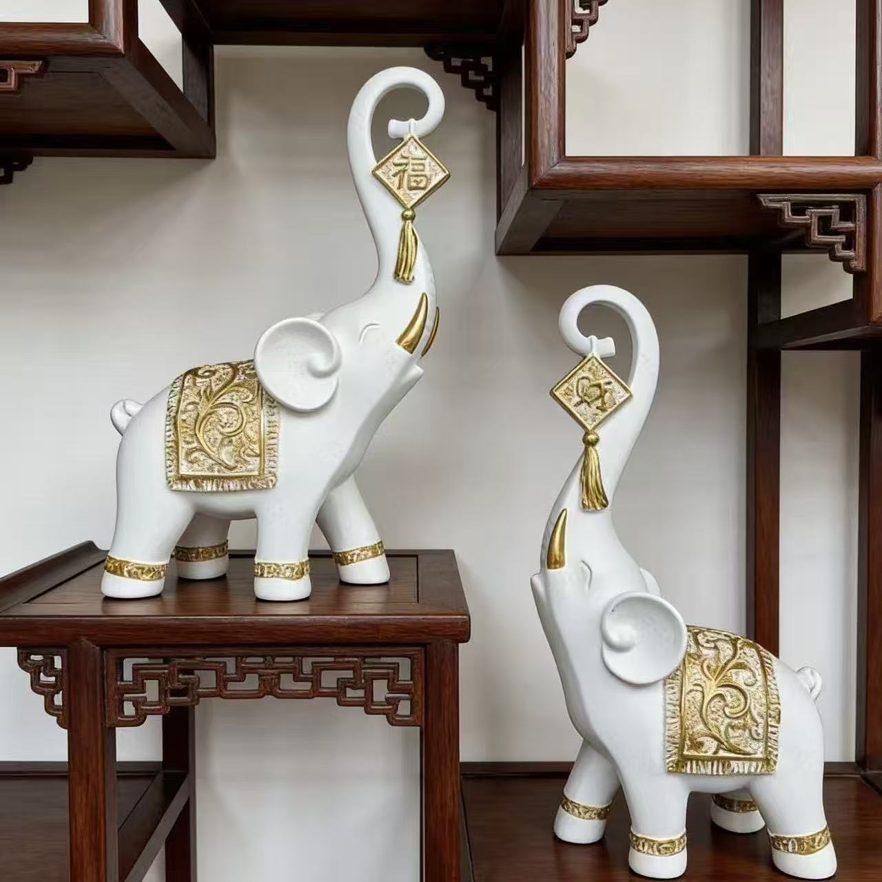 Un Par de Figuras de Elefante  - Resin Art Wedding Gift reseña y precio