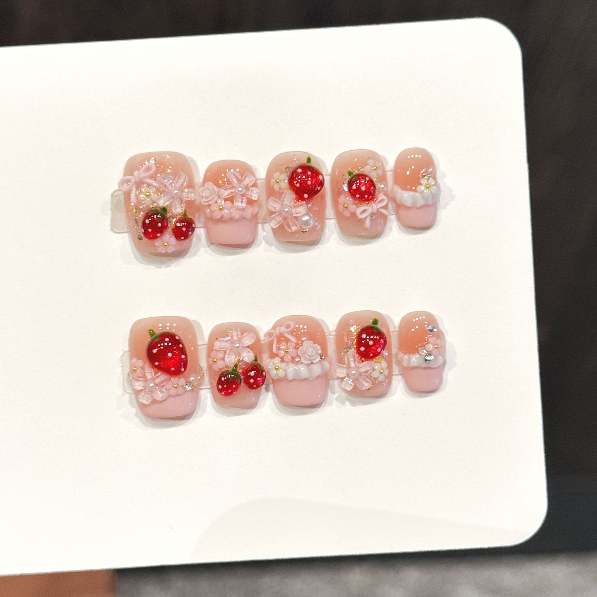 10 Uds. De uñas postizas de fr - Resin Art Flower reseña y precio